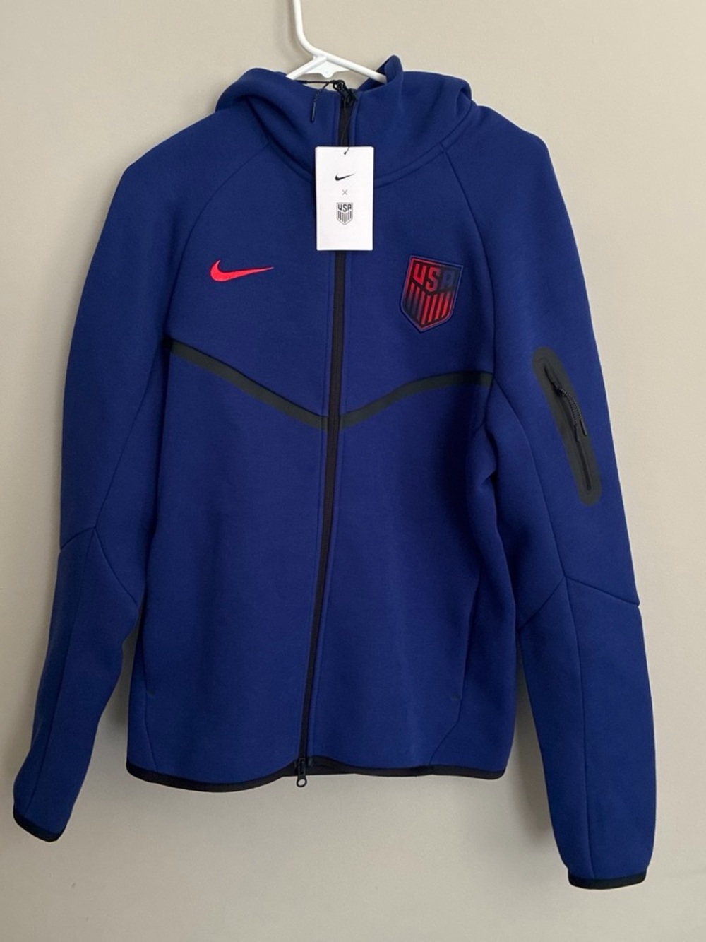 Nike Kids Royal Blue US Soccer Full-Zip Hooded Jacket with Red Accents